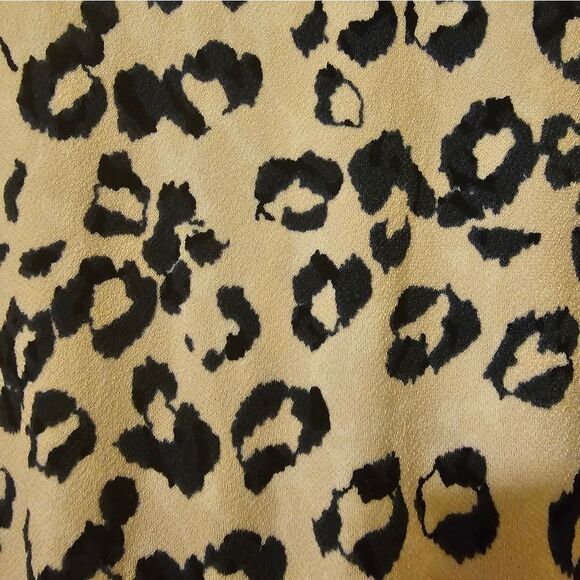 BANANA REPUBLIC Crossback Midi Dress Navy Off White Leopard Print - Size Large - Picture 10 of 12